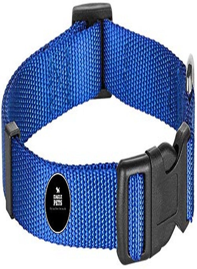 Eagle Pets Dog Collar - Adjustable Nylon for Small, Medium and Large Dogs, Quick Release and Breathable for Puppies (Small, Blue) - Image 1